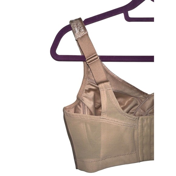 Glamorise 1007 MagicLift Seamless Firm Support Bra Beige Lace 34F - Picture 9 of 14